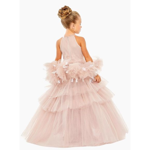 Mac Duggal Little Girl's & Girl's Tiered Ruffle-Trim Pleated Gown - Picture 2 of 9
